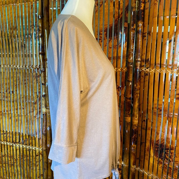 Tan Short Sleeve Cotton Scoop-neck Tee Shirt - Large - Picture 5 of 6